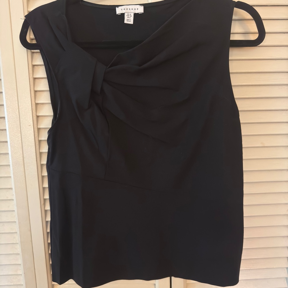 Topshop Black Sleeveless Blouse